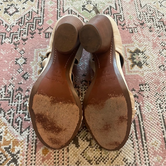 Elizabeth and James Cream Heels with Elegant Peep-Toe Design - Picture 3 of 5